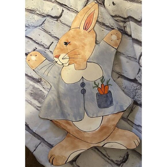Oh Peter! Easter Bunny Ceramic Platter 16”by 9” - Picture 1 of 10